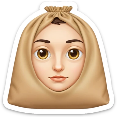 Face with bags under eyes sticker