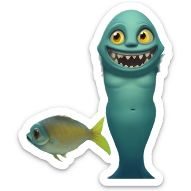 merpeople: ugly evil Underwater-dwelling beings with the upper body of a human and the lower body of a fish, known for their beautiful singing voices and protective nature. sticker
