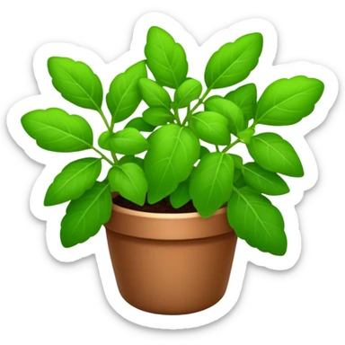Cinematic Realistic Oregano Emoji, Bold and aromatic, with dark green leaves that radiate flavor and warmth. The plant’s rounded leaves create a lush, hearty growth, while the distinct scent invites comfort and coziness. Soft glowing outline, capturing the essence of bold flavor and herbal richness in a sprig of oregano! sticker
