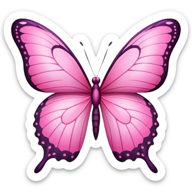 Pink butterfly emoji sticker