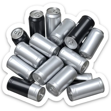 lot of empty Energy Drink Cans sticker