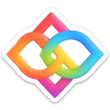 gay pride two interlocked female symbols, rainbow gradient, friendly and inclusive sticker