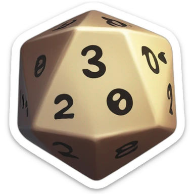 D20 dice sticker