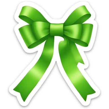 A lime green bow sticker