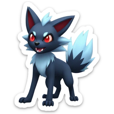 Cool Edgy Zorua-Zoroark-Mightyena full body sticker