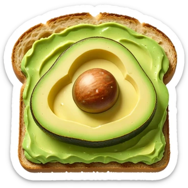Avocado toast, bite taken sticker