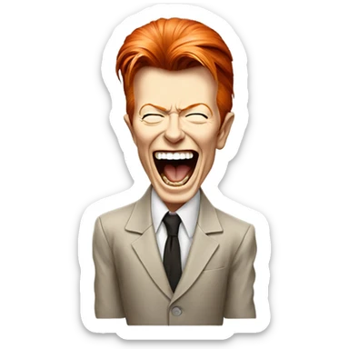 David Bowie laughing sticker