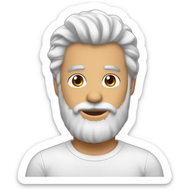 Chico blanco pelo medio largo barba tres días sticker