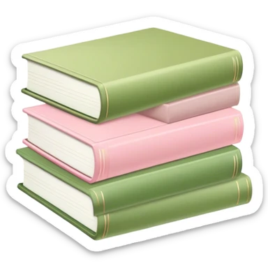 Pastel pink and matcha colored books sticker