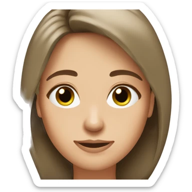 pretty middle age mother grass green eyes and straight brown hair  sticker