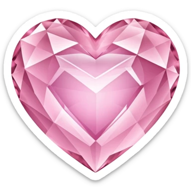 light pink crystal heart sticker