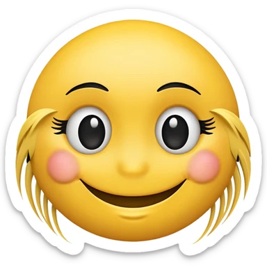 Smiley face with false lashes sticker