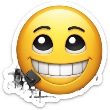 emoji face smiling with a keyboard sticker
