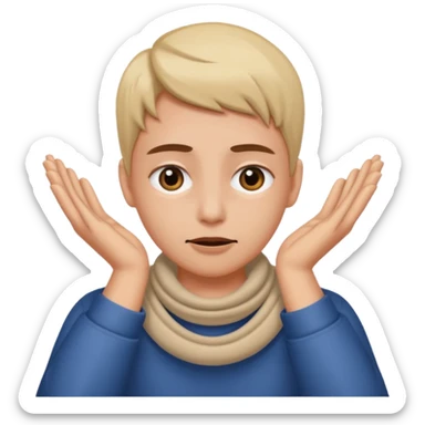 person with their hands around their neck and rolling their eyes sticker