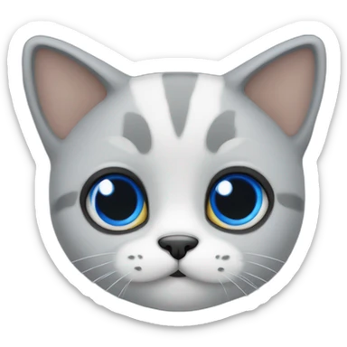 Un gato gris con ojos azules sticker