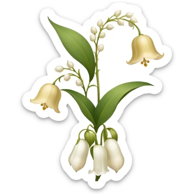 Beige Lily of the valley flower sticker