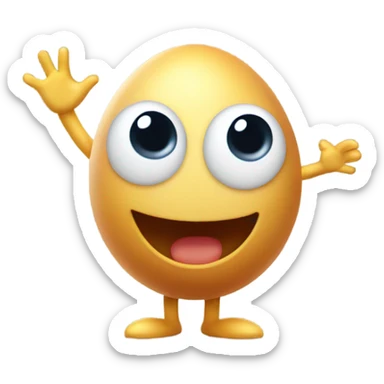 Little egg man with his hands in the air going wild sticker