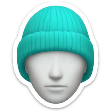 turquoise winter hat without head sticker
