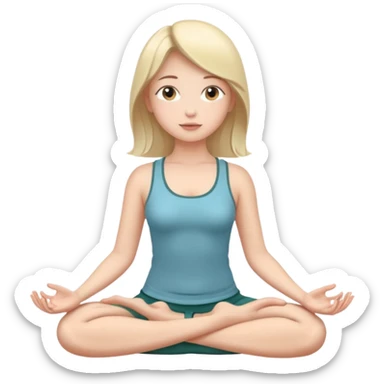 девочка сидит в позе лотоса и дышит sticker