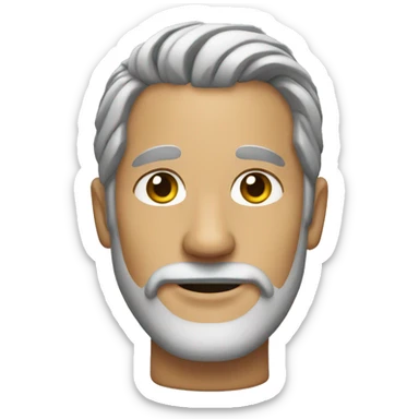 man with bun grey hair and facial hair sticker