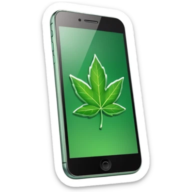 smartphone with a leaf symbol on the screen sticker