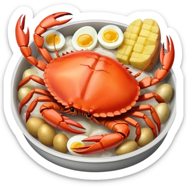 make me a seafood boil bag with crab legs shrimp eggs and potatoes  sticker