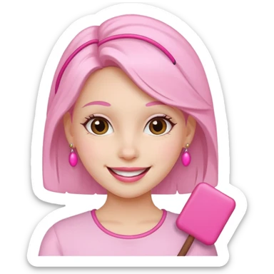 Aesthetic girl with pink accessories  sticker