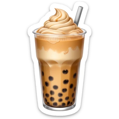 boba milk tea with ice cream sticker
