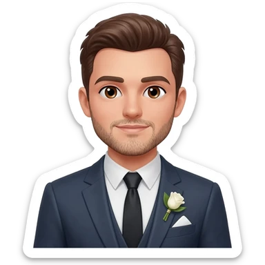 brown haired and eyed groom with stubble sticker