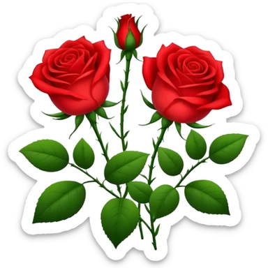three red roses sticker