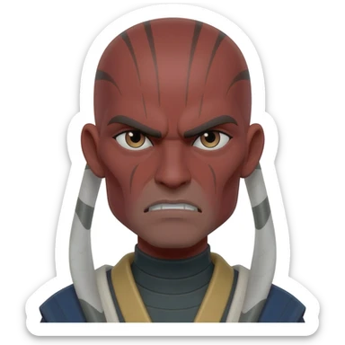 Assaj Ventress from Star Wars feels angry sticker