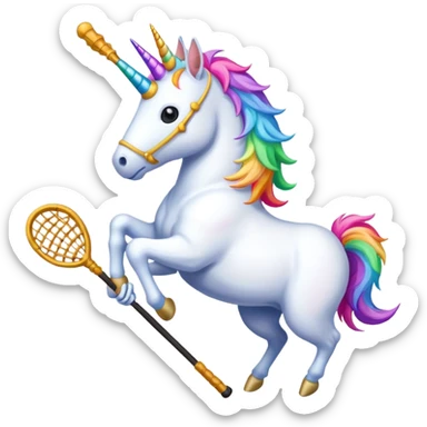 Unicorn playing lacrosse  sticker