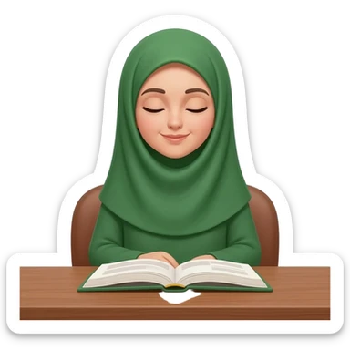 hijabgirl reading books sticker