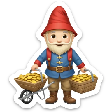 gnome with wheelbarrow sticker