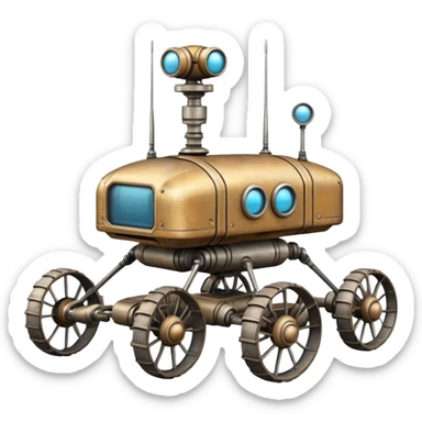  antique tall squat robotic high-occupancy Moon rover  sticker