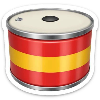 Quiero un emoji que sea un tambor de metal con la bandera de España  sticker
