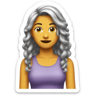 Chica nerviosa corriéndose el pelo sticker