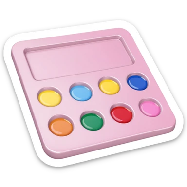 3d pale pink painting palette sticker