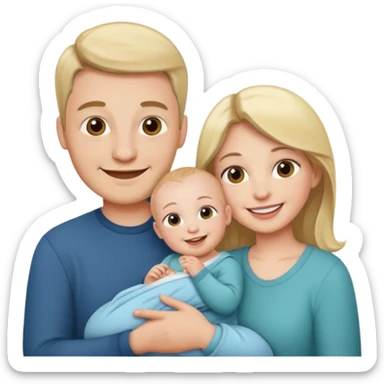 husband wife baby sticker