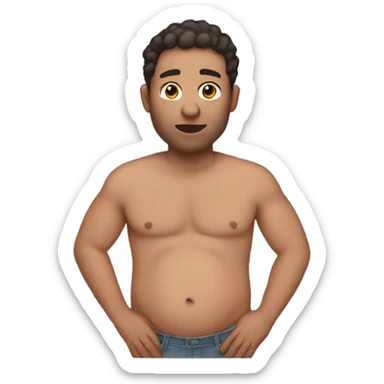 Pregnant man with no shirt sticker
