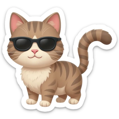 Cat wearing sunglasses sticker
