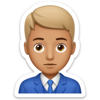 man in receptionist uniform thinking  sticker