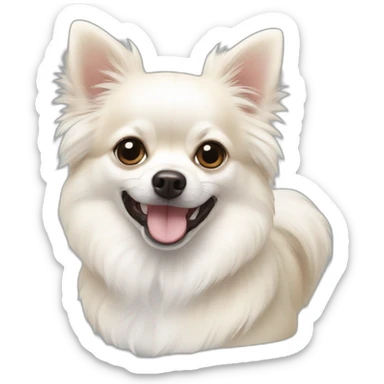 white chihuahua Pomeranian mix sticker