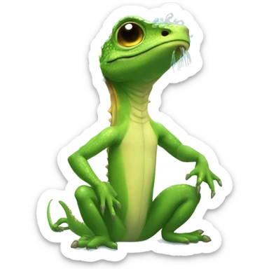 Lizard take Ng a shower sticker