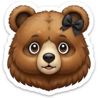 Bear with 2 black bows on the ears emojie like the iPhone emojie sticker