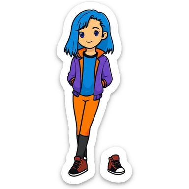 Evie from Disney's Descendants with blue hair sticker