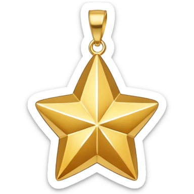 golden star charm-shaped trinket, gold pendant sticker