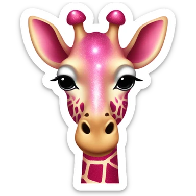 Pink ombre giraffe with glitter sticker