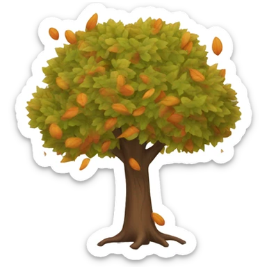 autumn tree with leaves falling  sticker