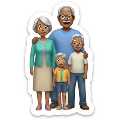 family with grandparents sticker